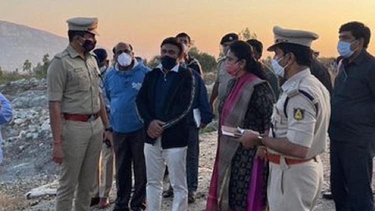 Health Minister and district-in-charge K Sudhakar visited the accident site