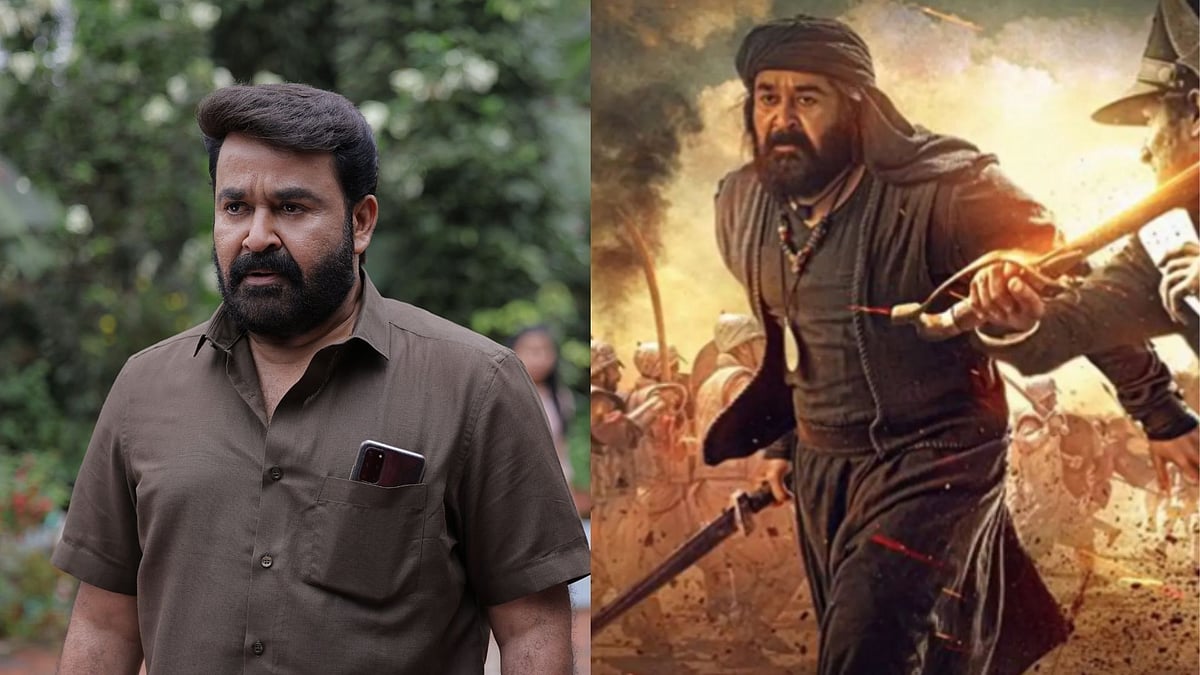 Mohanlal in <i>Drishyam 2 </i>and <i>Marakkar: Arabikadalinte Simham.</i>