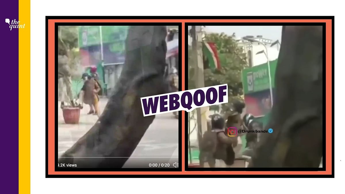 A video purportedly showing police official smashing a CCTV camera on a road is doing the rounds on social media with a claim that it is from the ongoing farmers’ protest.