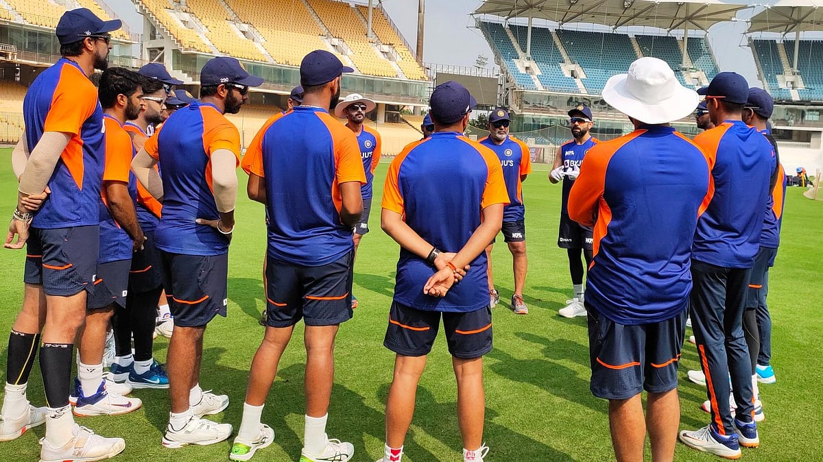 Team India during their training session in Chennai ahead of the first Test against England.&nbsp;