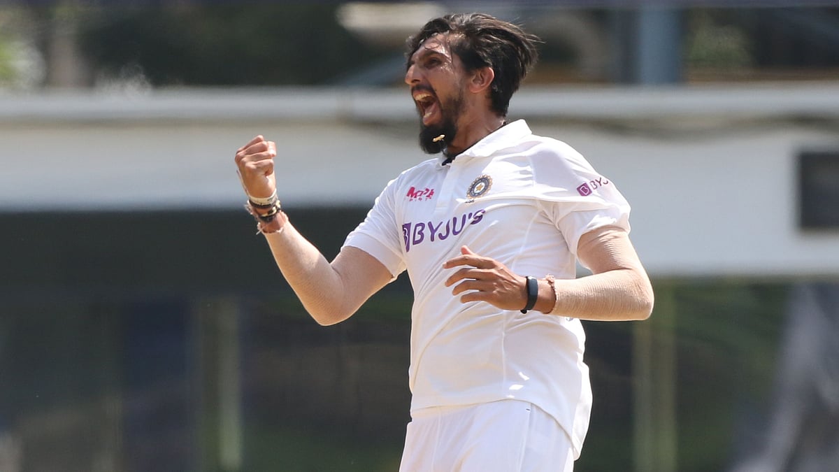 Ishant Sharma celebrates his 300th Test wicket in Chennai.&nbsp;