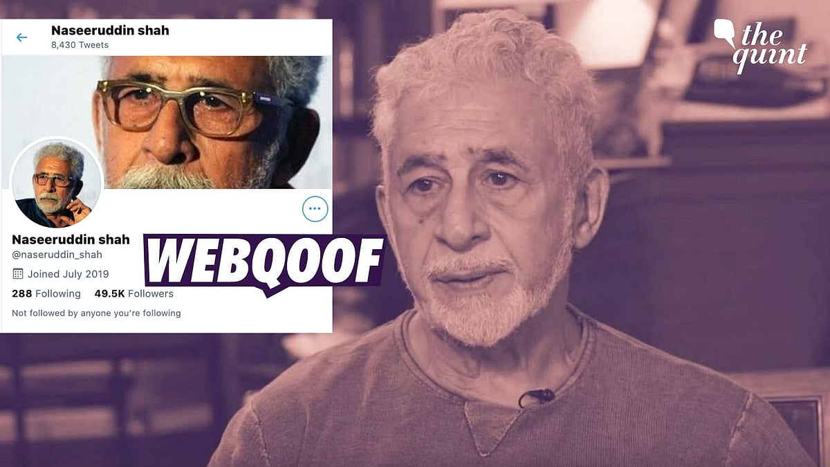 ‘@naseruddin_shah’ is an imposter Twitter account of Bollywood actor Naseeruddin Shah.