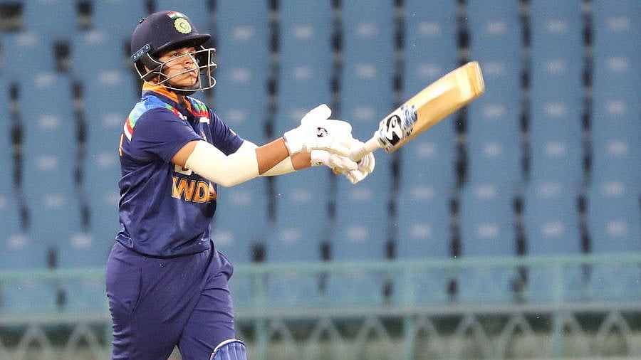 Shafali Verma during her knock against South Africa in Lucknow. 