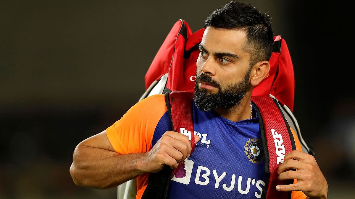 Virat Kohli at a training session on the eve of the first T20I against England.&nbsp;