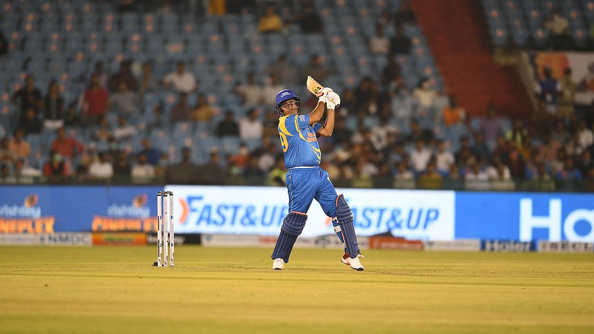Sehwag against Bangladesh in the  Road Safety World Series T20