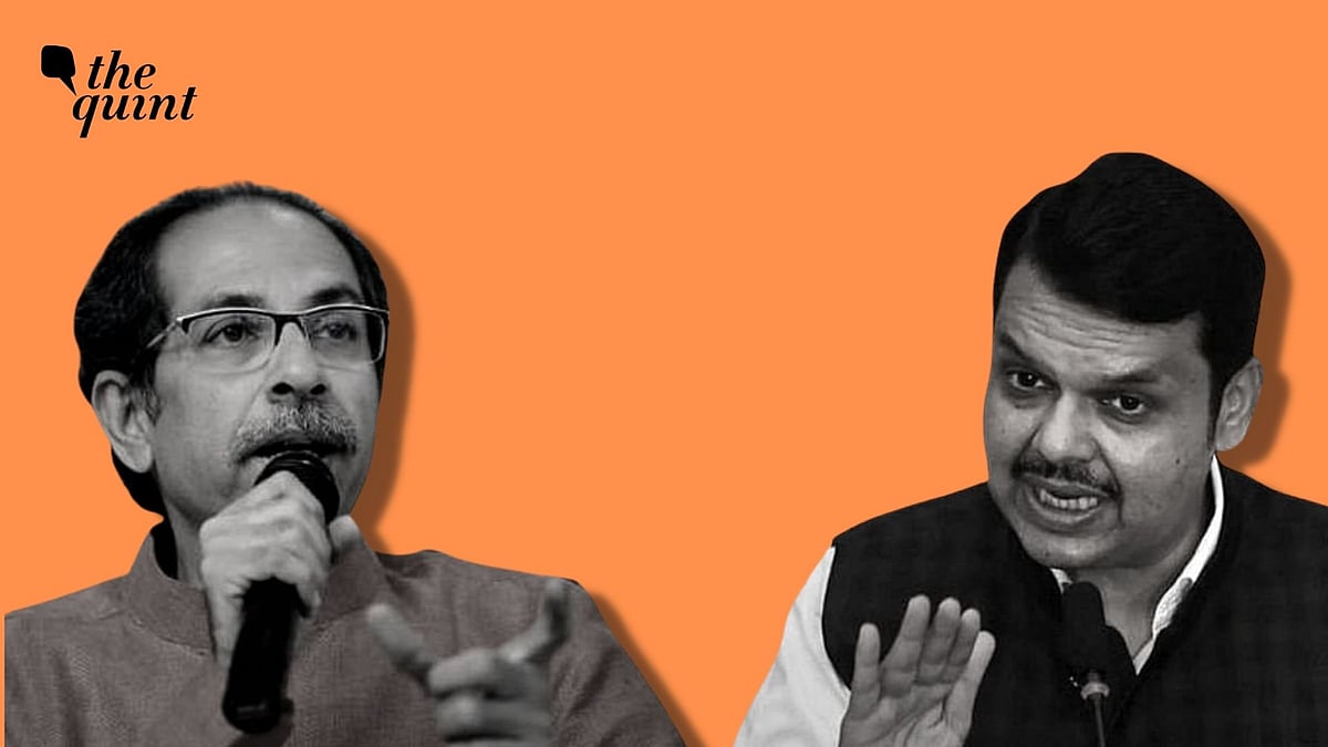 Uddhav Thackeray (L) and Devendra Fadnavis (R).