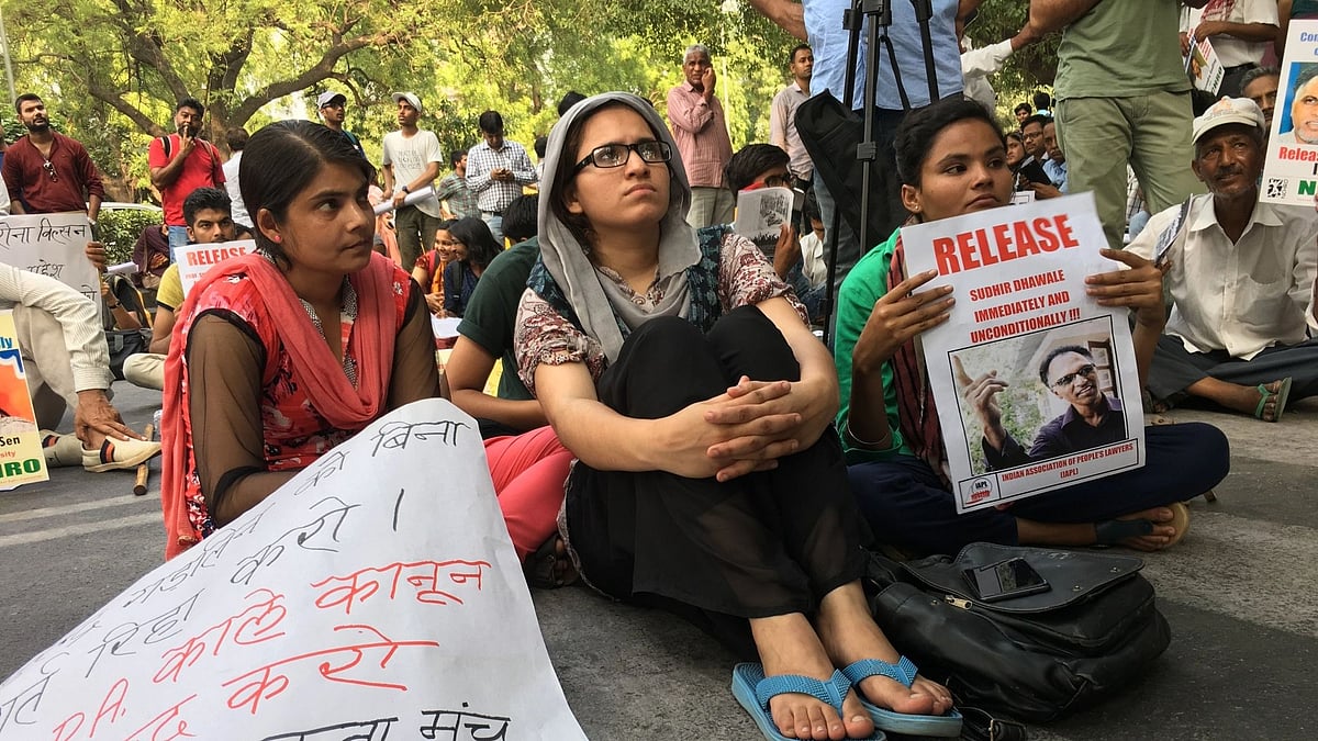 Citizens protesting arrest of five human rights activists. Image for representational purposes.