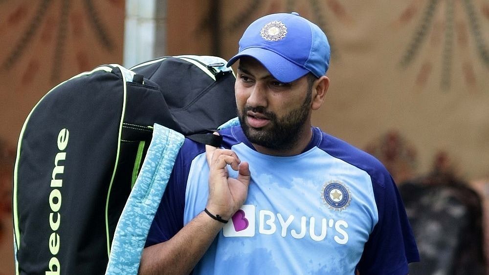 <div class="paragraphs"><p>Rohit Sharma arriving at a training session</p></div>