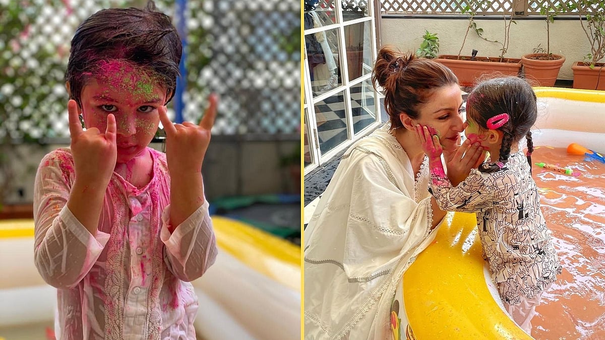<div class="paragraphs"><p>Taimur Ali Khan; Soha Ali Khan with Inaaya.</p></div>