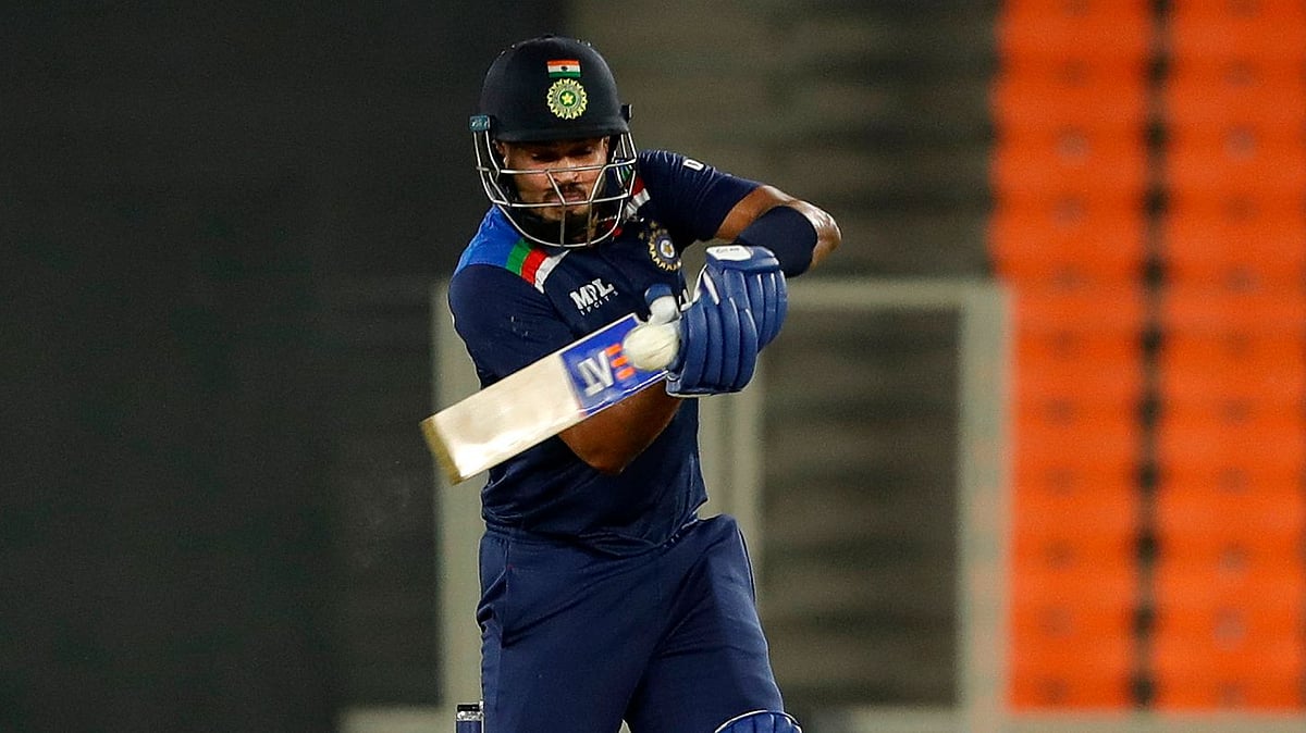 Shreyas Iyer batting against England&nbsp;