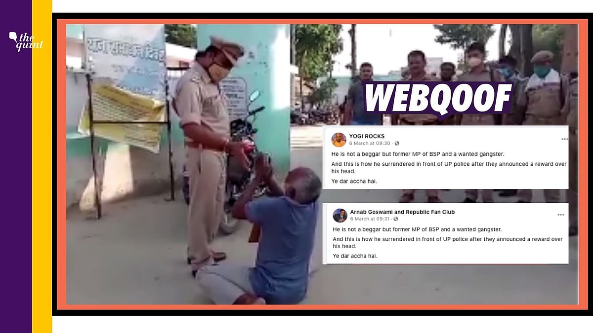 A viral video in which a man can be seen pleading before cops with folded hands is being shared with a claim that the man is a former BSP MP.