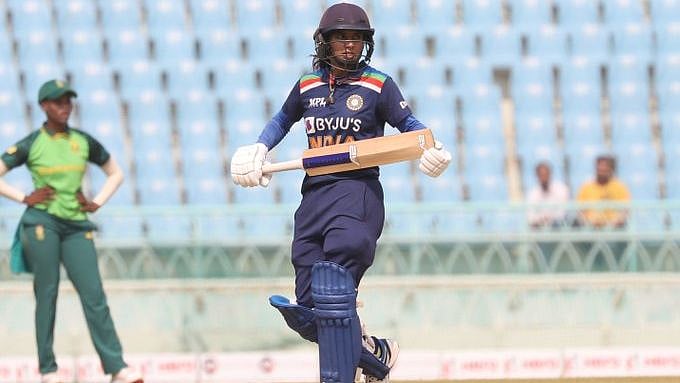 Mithali Raj during her innings in the 4th ODI against South Africa&nbsp;