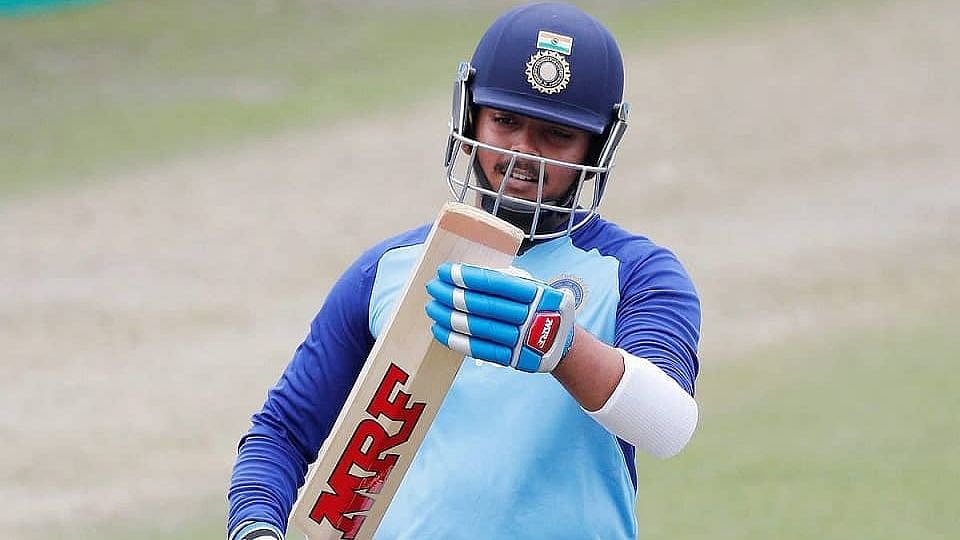 Prithvi Shaw during a training&nbsp; session.&nbsp;