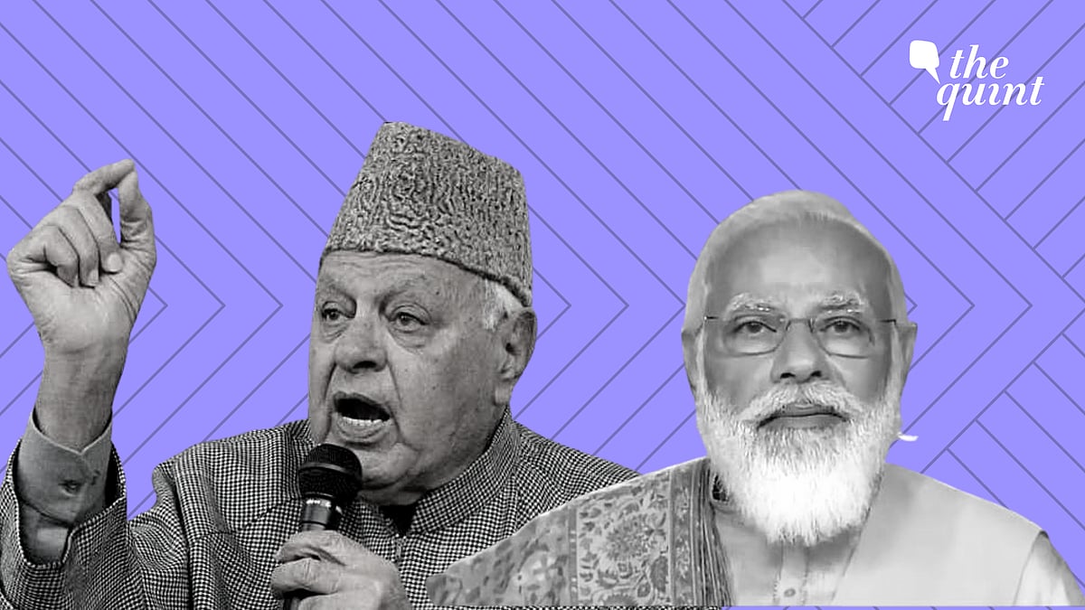 National Conference (NC) president Farooq Abdullah (left), Prime Minister Narendra Modi (right)