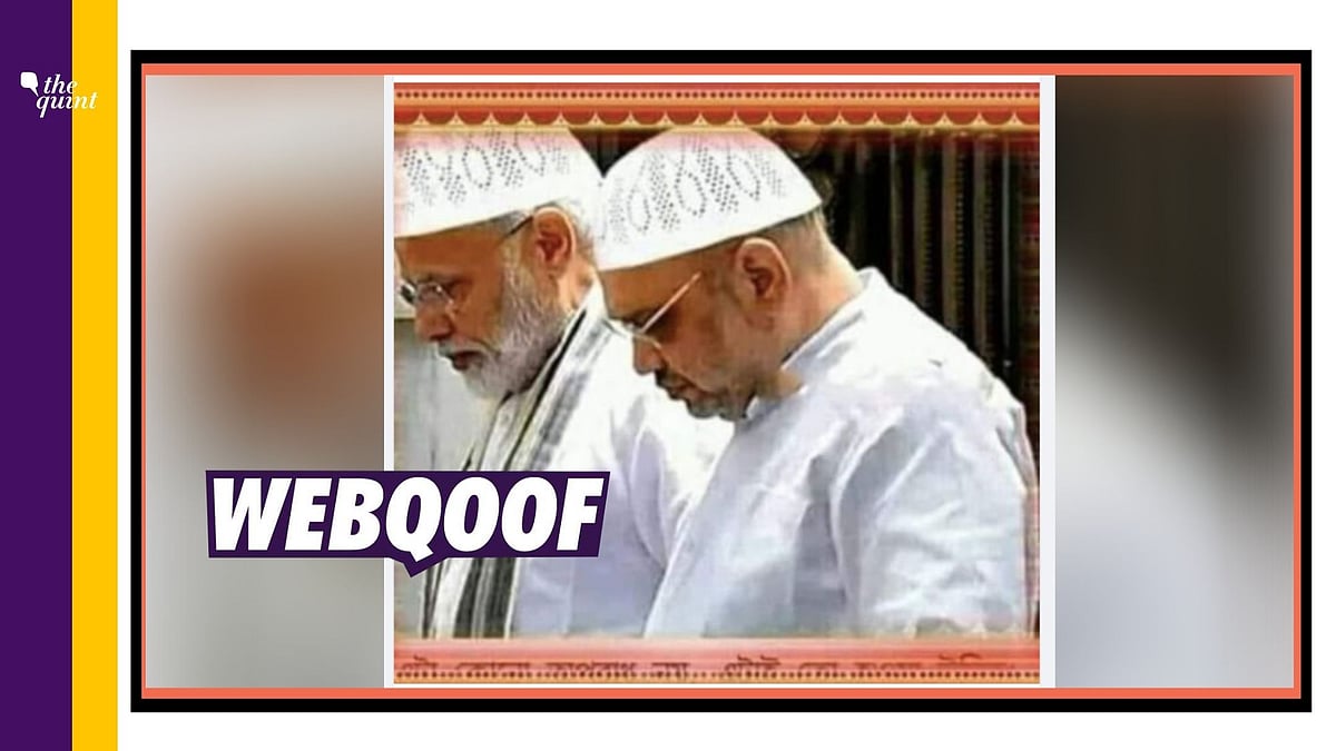 A morphed image of Prime Minister Narendra Modi and Home Minister Amit Shah wearing skull caps is doing the rounds on social media.
