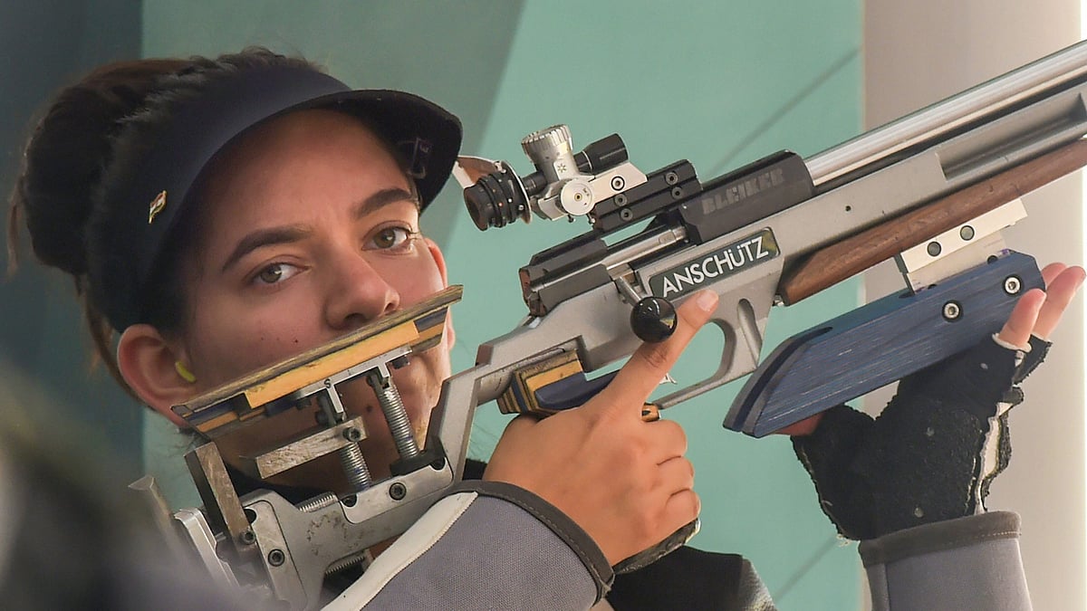 Shooter Anjum Moudgil competes in the Women’s 50m rifle 3 positions (3x40) event during the 18th Asian Games 2018 at Palembang in Indonesia.