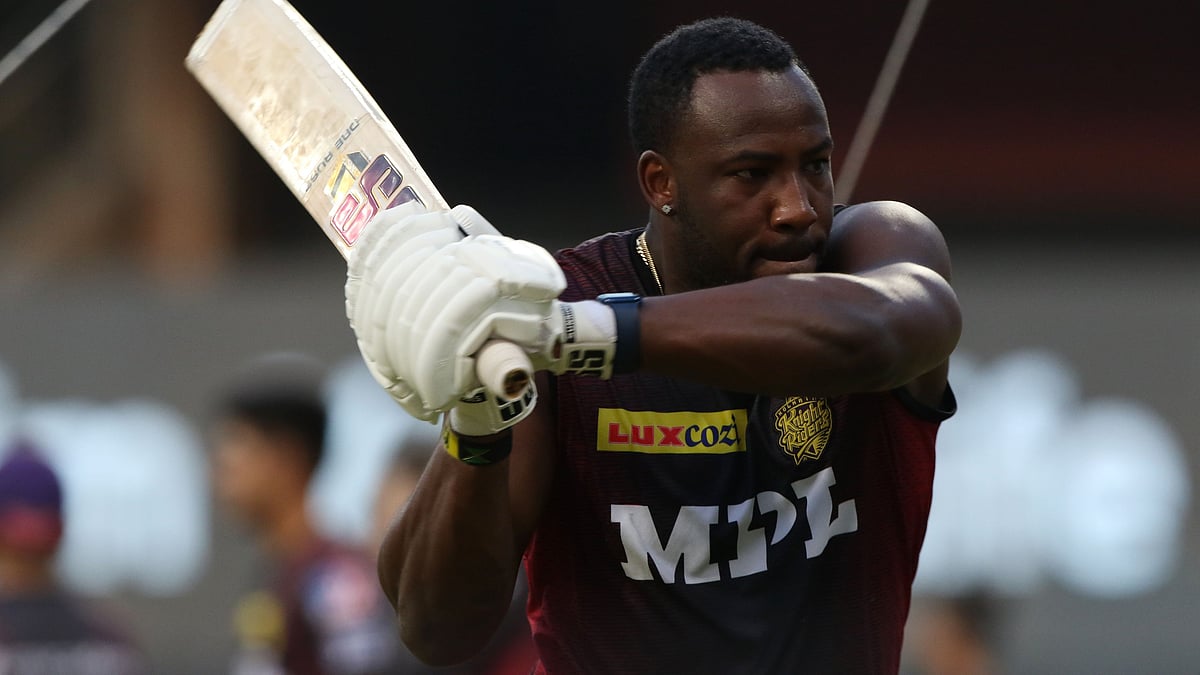 Andre Russell during a training session.&nbsp;