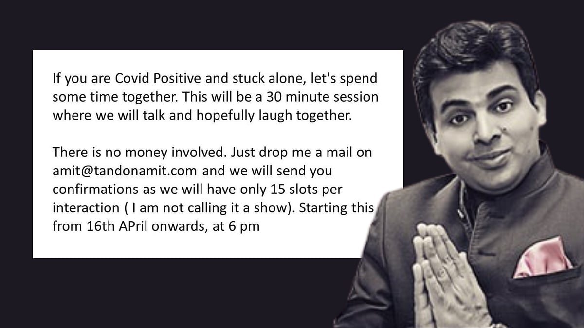<div class="paragraphs"><p>Amit Tandon offers laughter sessions for COVID+ audience.</p></div>