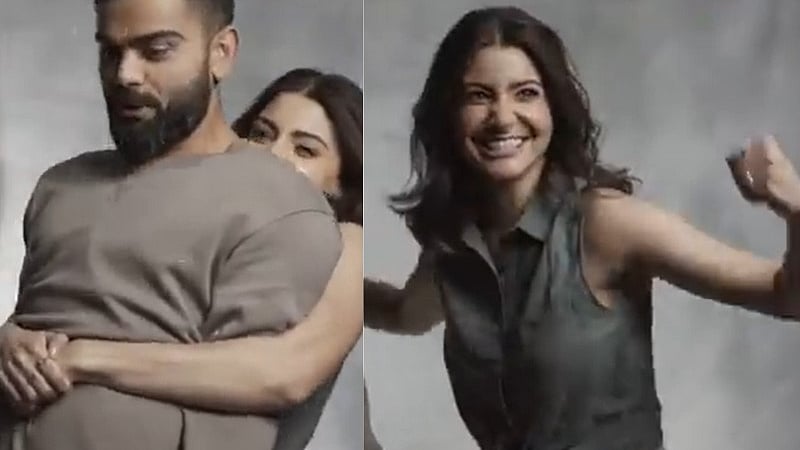 <div class="paragraphs"><p>Anushka Sharma and Virat Kohli share a goofy moment.</p></div>
