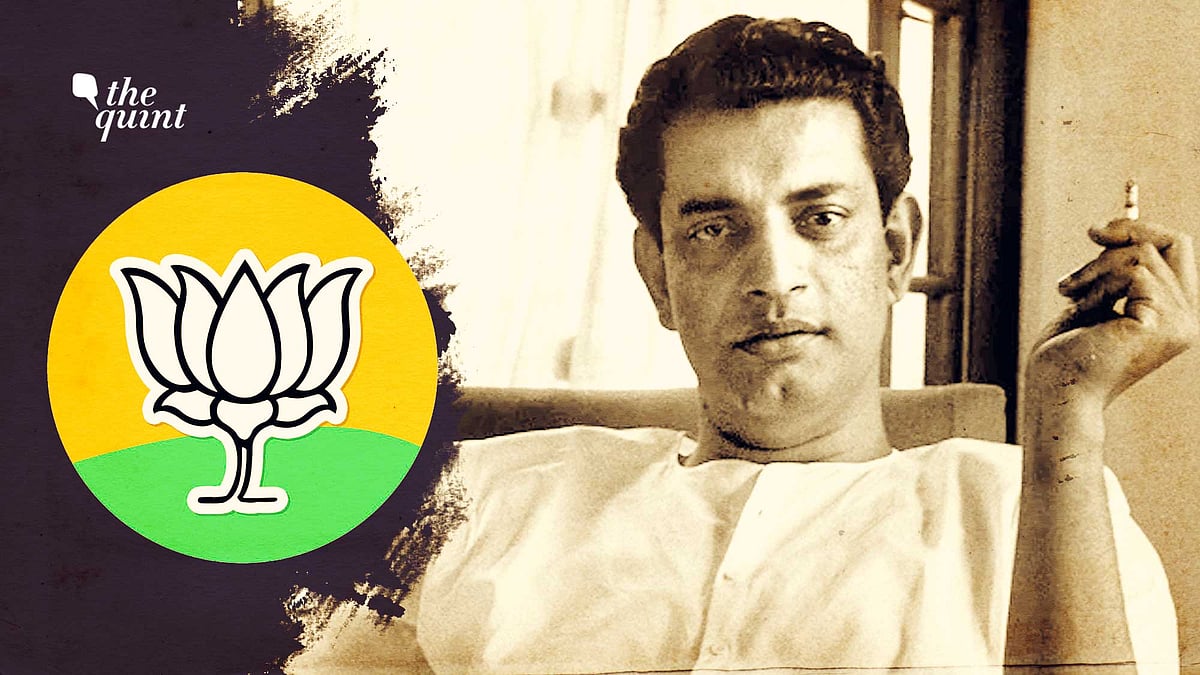 Image of the BJP symbol and filmmaker Satyajit Ray used for representational purposes.
