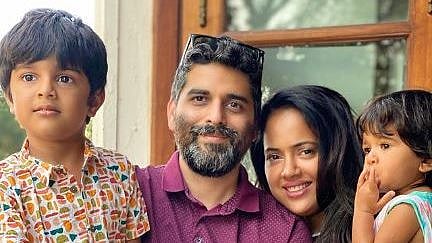 <div class="paragraphs"><p>Sameera Reddy with her family</p></div>