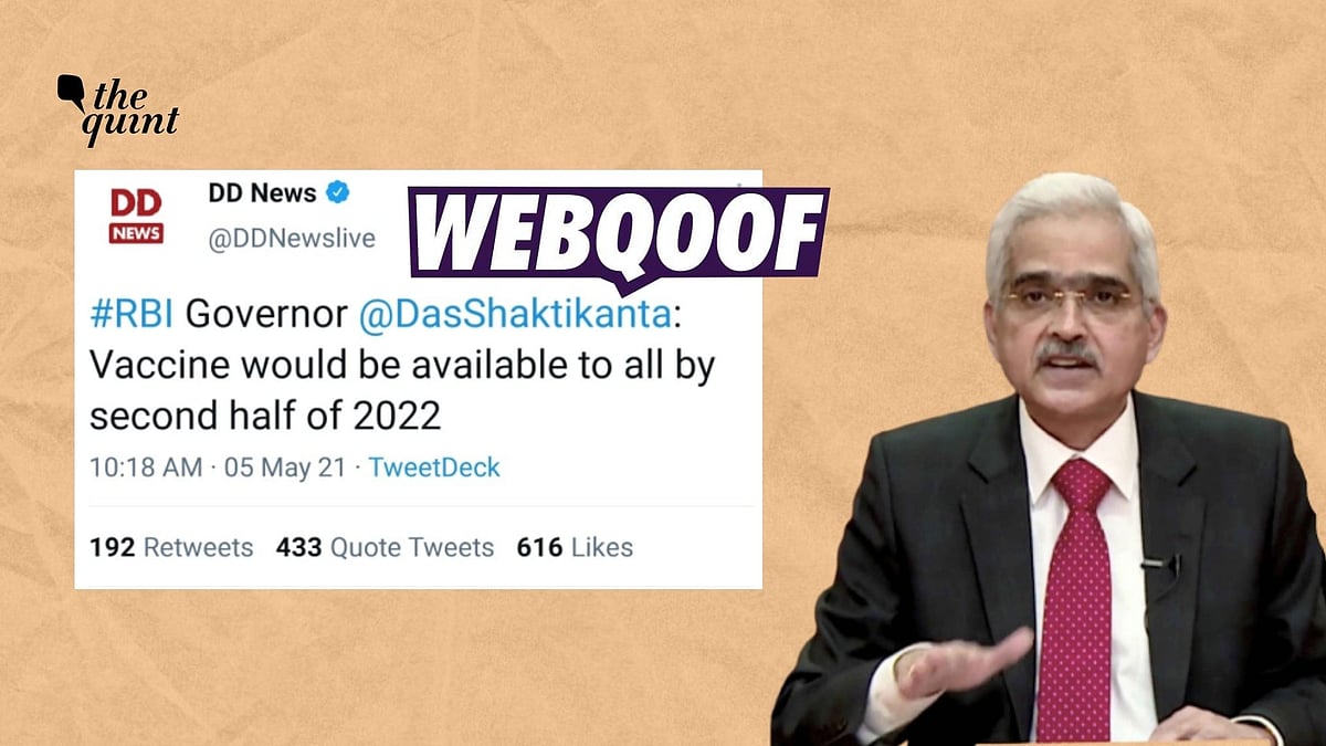 Fact-Check | The RBI Governor was talking about IMF’s projections and was not giving a timeline of vaccine roll out in India.