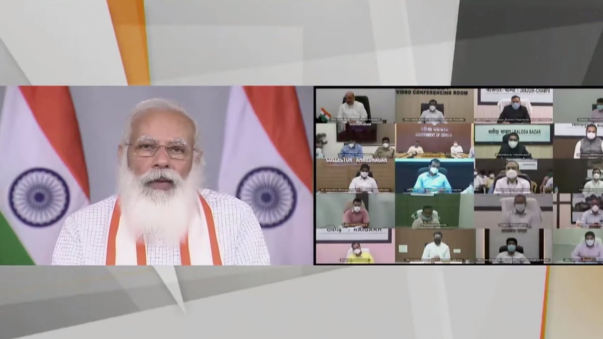 PM Modi held a a virtual meeting on Thursday with district magistrates.