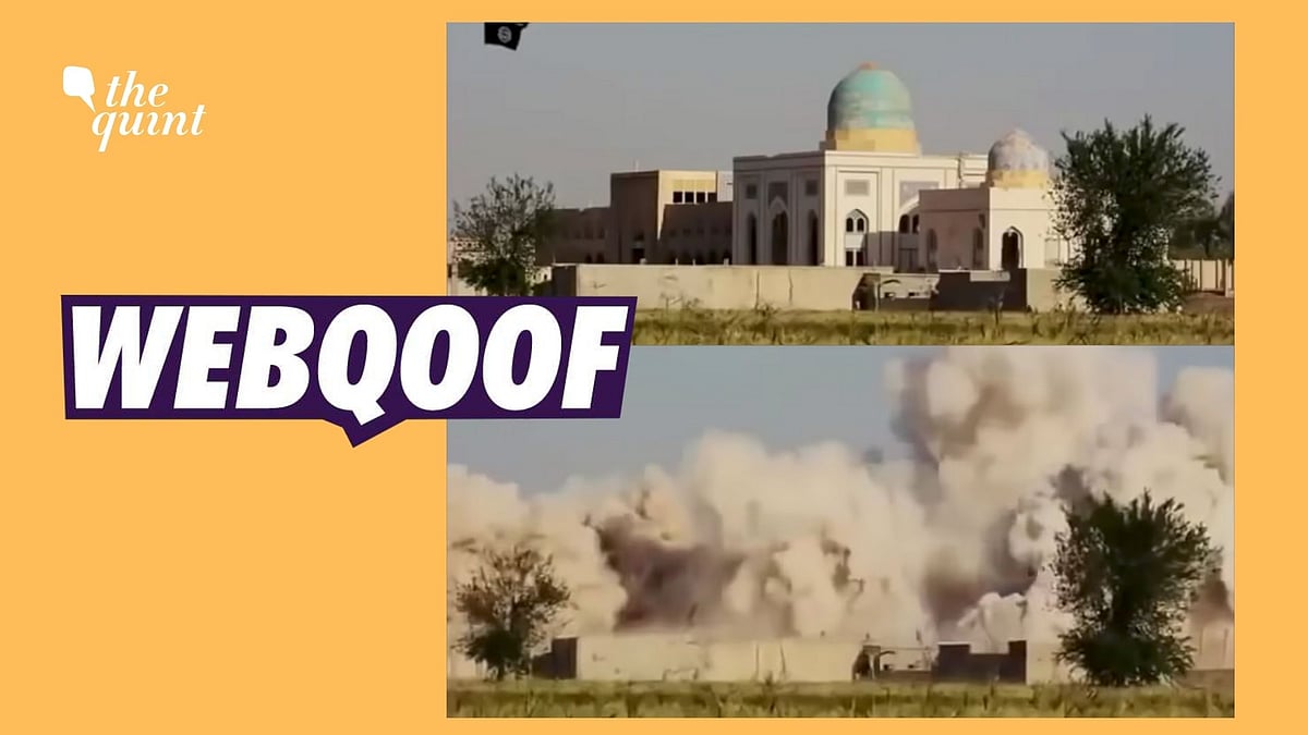 <div class="paragraphs"><p>The video shows a shrine being blown up by ISIS in Raqqa, Syria in 2014.</p></div>