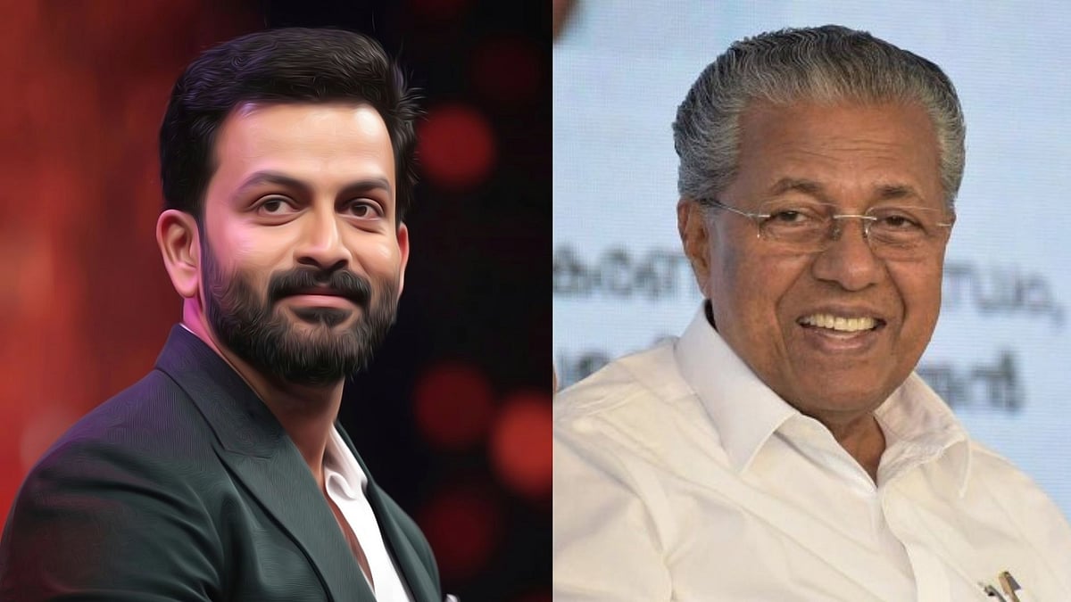 Actor Prithviraj Sukumaran and Kerala CM Pinarayi Vijayan.