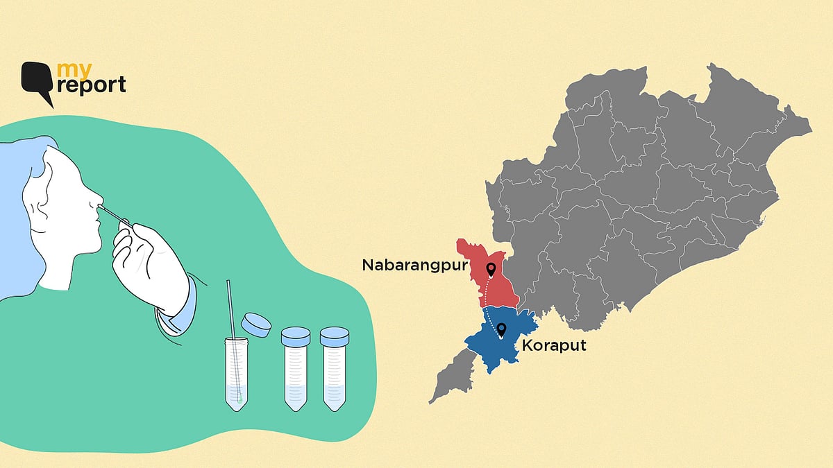 In Odisha, the nearest RT-PCR testing centre in Nabarangpur is at the district headquarters hospital, 35 km from the author’s house.