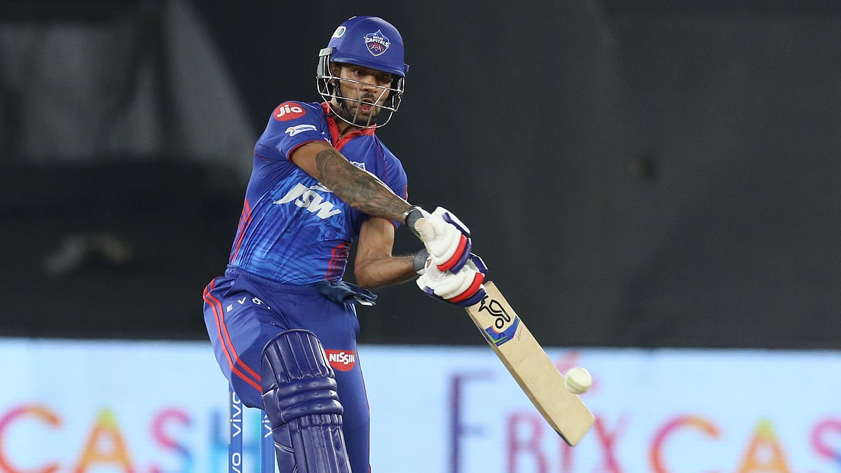 Shikhar Dhawan in action against SRH.&nbsp;