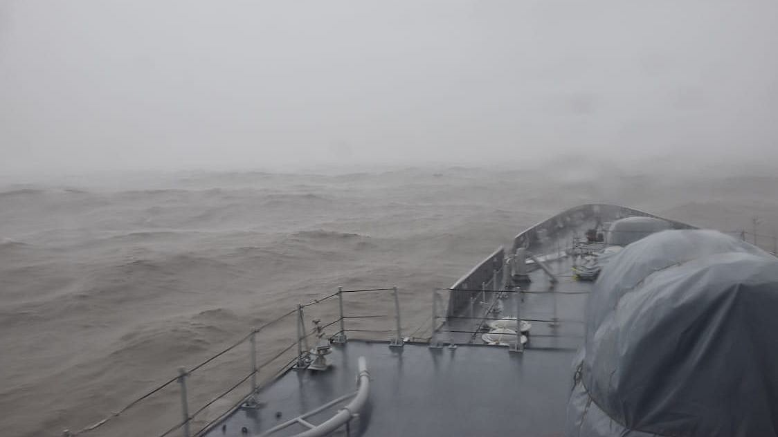 The Indian Navy (IN) and Indian Coast Guard (ICG) continued their search for 38 missing personnel from a barge with 261 people.