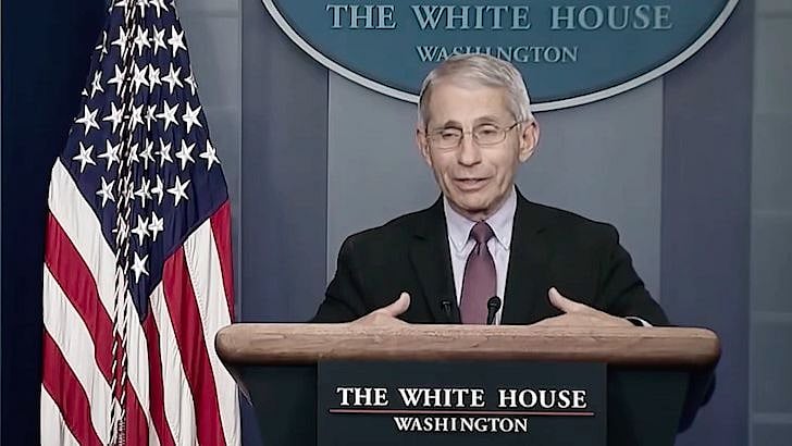 A still from the clip of Dr Fauci.