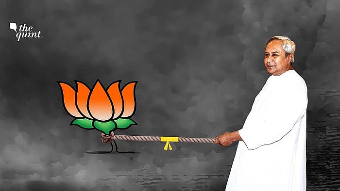 Image of Odisha CM Naveen Patnaik, and the BJP symbol in a tug-of-war, used for representational purposes.