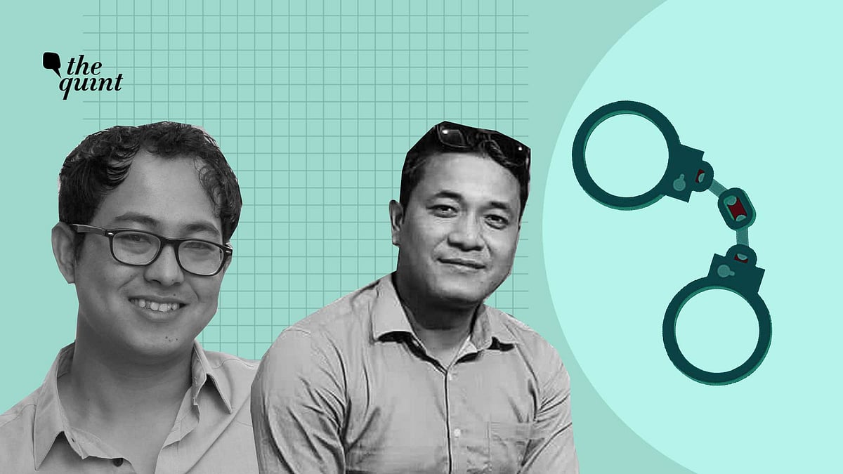 Activist Erendro Leichombam (left) and journalist Kishorechandra Wanghkem (right).