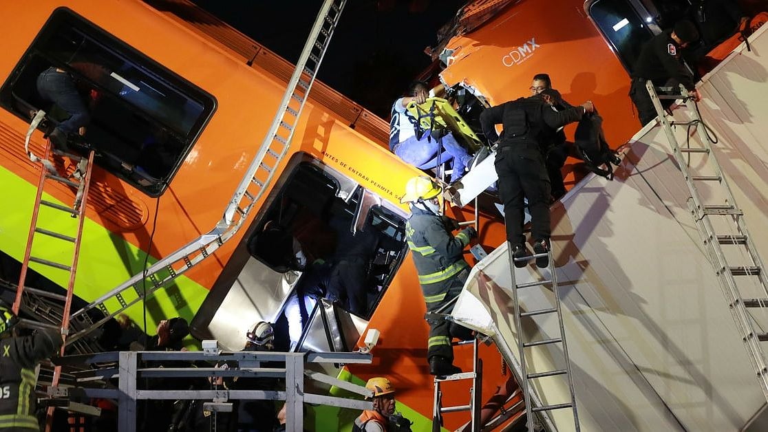 An unknown number of people remain trapped amid the debris and the twisted metal.