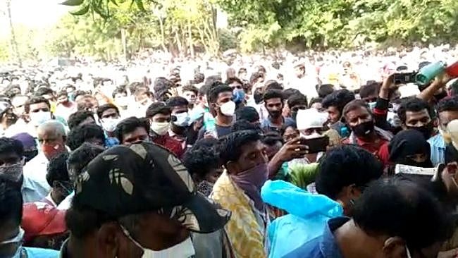 Thousands line up in Krishnapatnam, Nellore, Andhra Pradesh, for a herbal ‘medicine’.