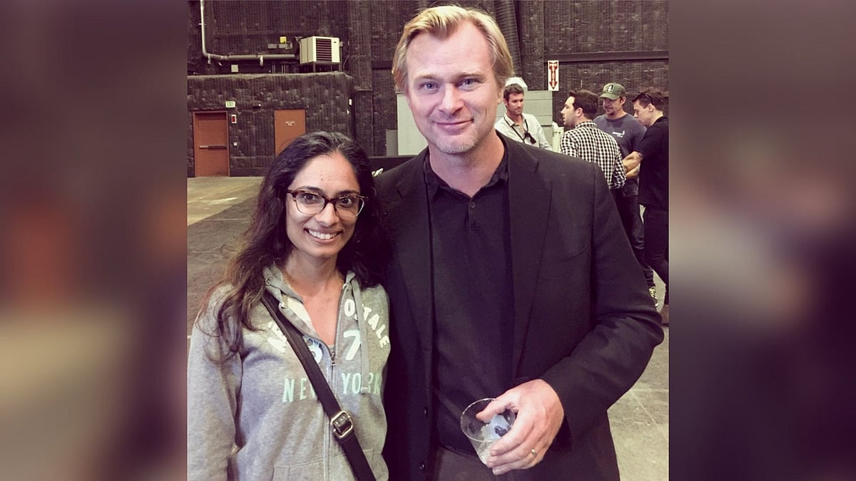 <div class="paragraphs"><p>Manjari Makijany with Christopher Nolan on the sets of 'Dunkirk'.</p></div>