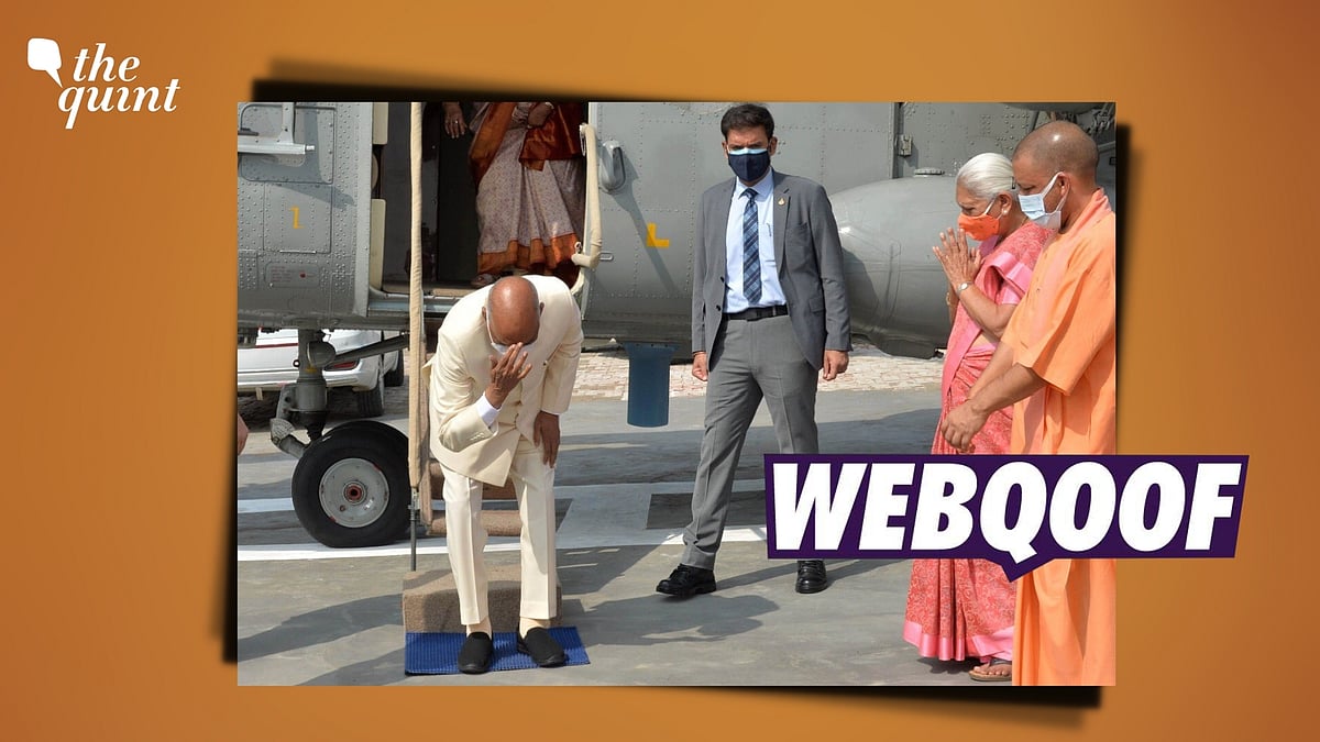 <div class="paragraphs"><p>President Ram Nath Kovind bowed and touched the soil to pay obeisance to his birth land in Uttar Pradesh on June 27. UP CM Yogi Adityanath and Governor Anandiben Patel received him.</p></div>