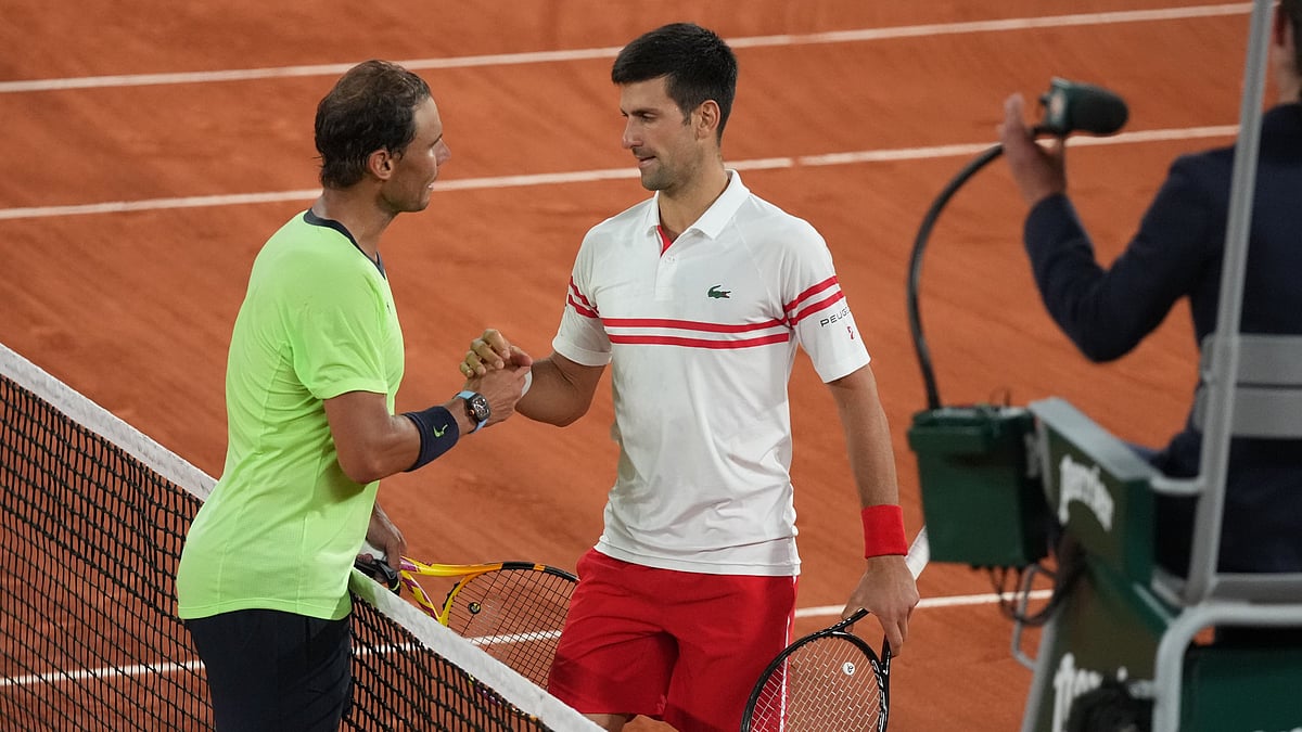 Rafa Nadal and Novak Djokovic after their epic semi-final. 