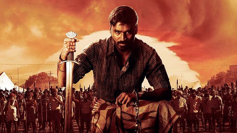 <div class="paragraphs"><p>Dhanush on the poster of <em>Karnan.</em></p></div>