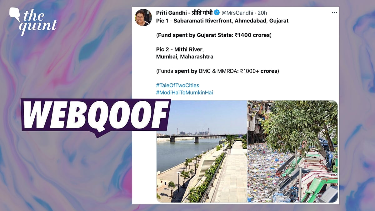 One of the images claims to be of Mithi river in Mumbai. 