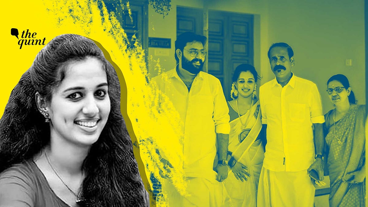 Vismaya V Nair with her brother Vijith V Nair, father Thrivikraman Nair and mother Sajitha V Nair