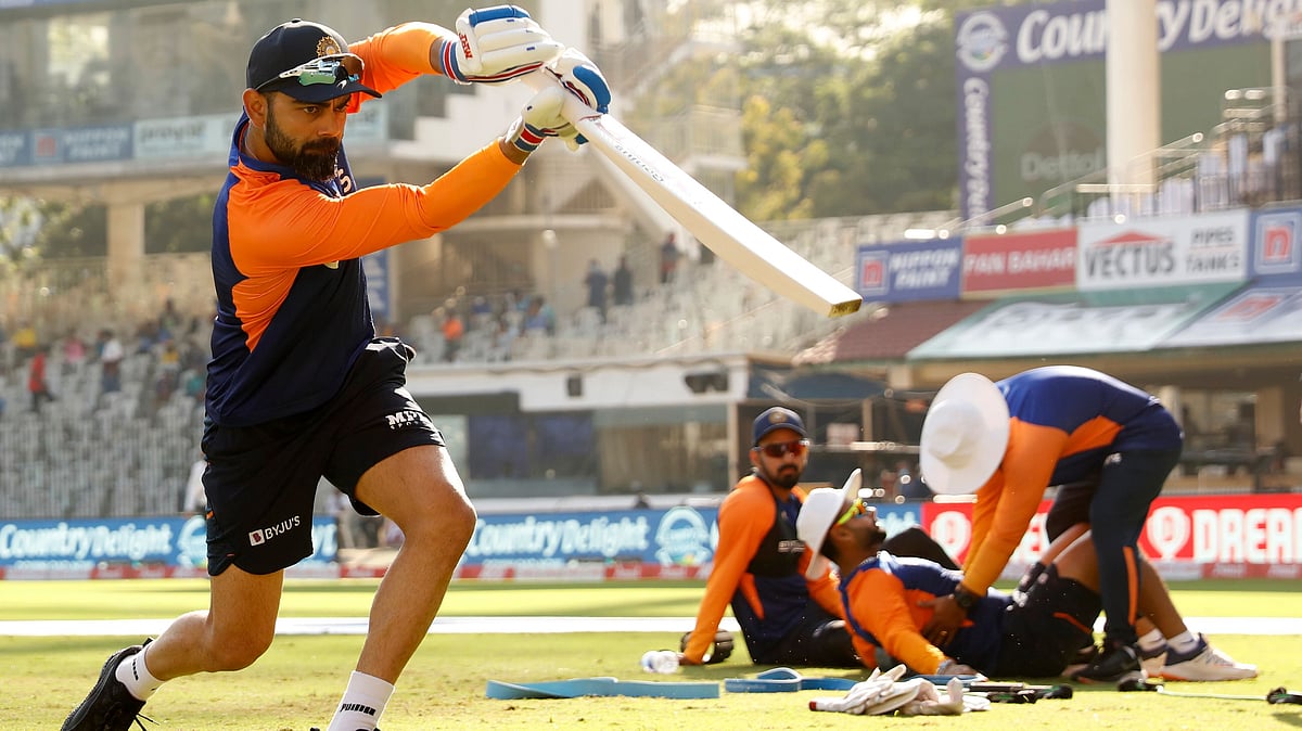Virat Kohli during a training session.&nbsp;
