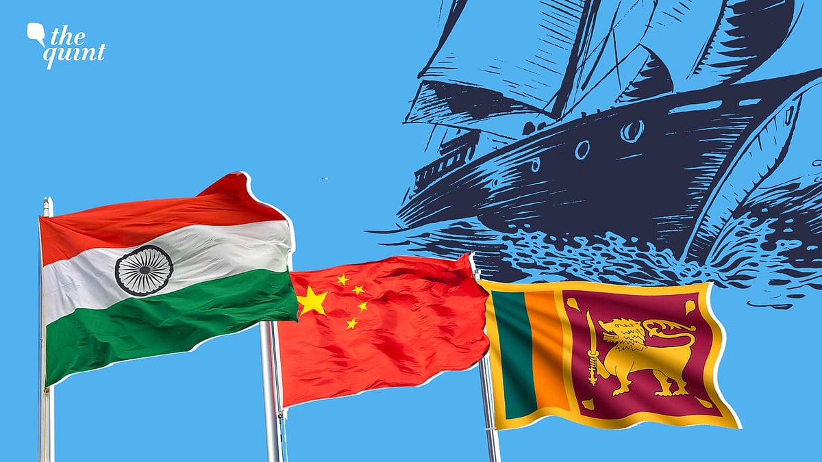 Image of Indian flag (L), Chinese flag (Centre) and Sri Lankan flag (R) used for representational purposes.