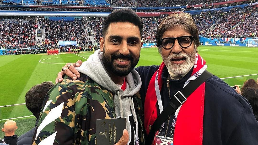 <div class="paragraphs"><p>Abhishek Bachchan with father Amitabh Bachchan.</p></div>