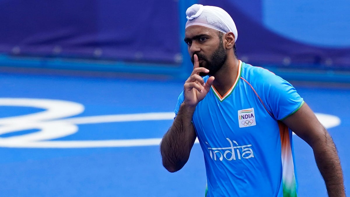 <div class="paragraphs"><p>Tokyo Olympics: Simranjeet Singh celebrates after scoring against Spain on Tuesday</p></div>