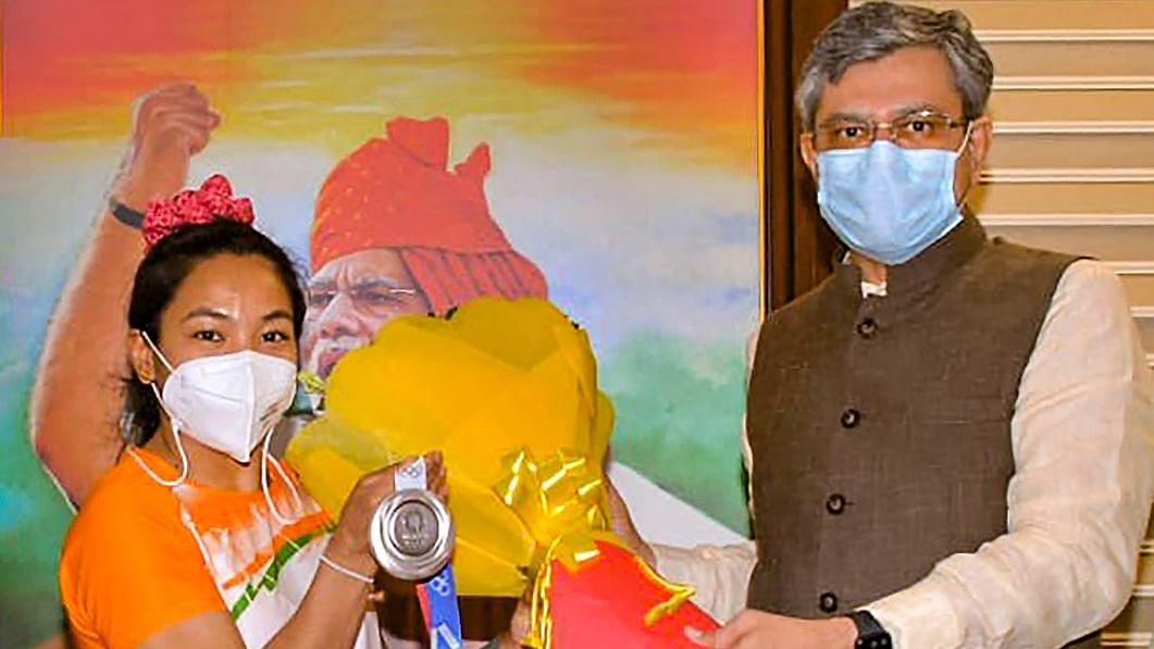 <div class="paragraphs"><p>Mirabai received an award of Rs 2cr and a promotion from Railways minister.</p></div>