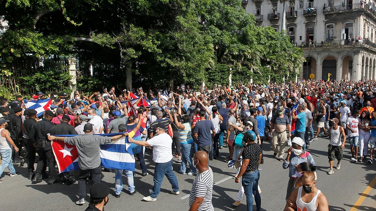 <div class="paragraphs"><p>Protests in Cuba.</p></div>