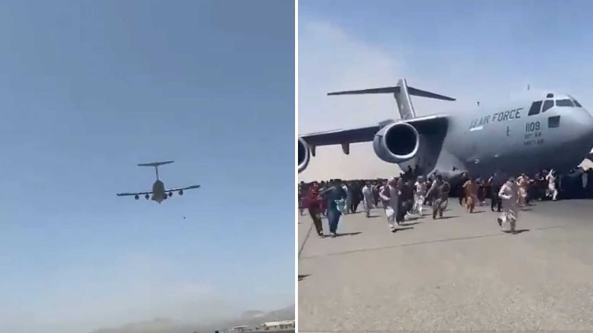 <div class="paragraphs"><p>A day after Taliban’s take-over of Afghanistan, horrific visuals emerged from Kabul on Monday, 16 August, as swarms of people attempted to escape the country in a terrified rush.</p></div>